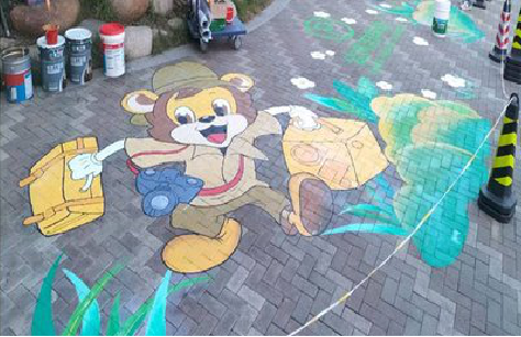 关岭夏季画地面彩绘会遇到的问题