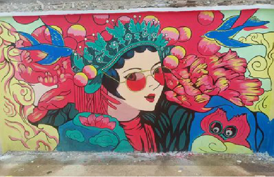 关岭墙体彩绘-网红墙