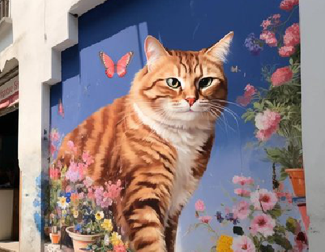 关岭自己绘制有个性的手绘墙