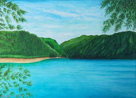 关岭在墙绘中,如何绘画绿水青山?